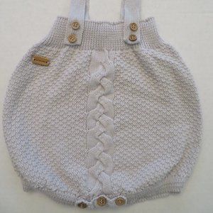 nueces light blue knit romper